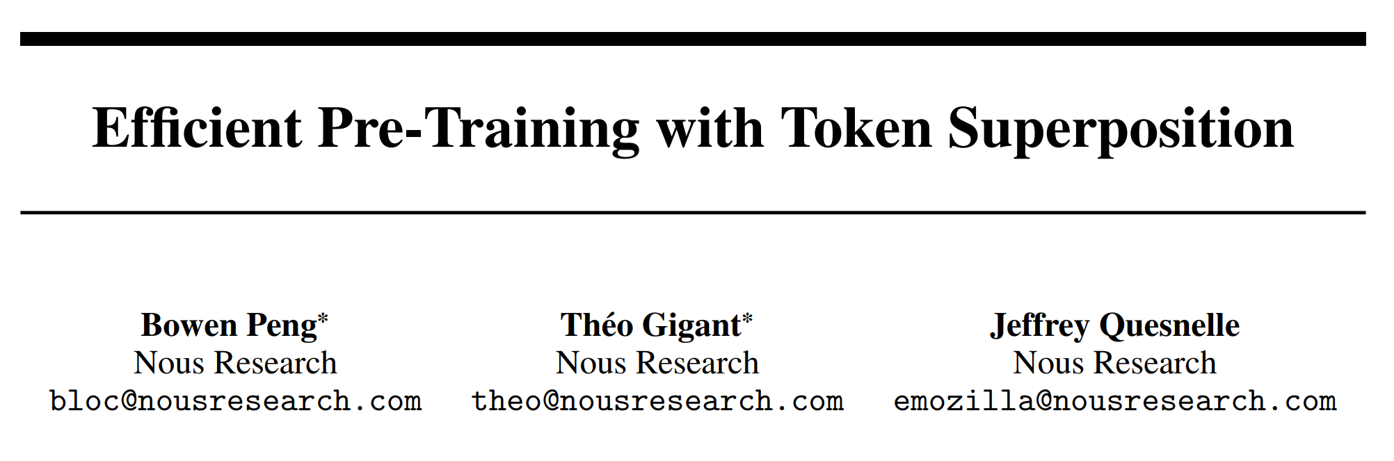 Efficient pretraining with token superposition